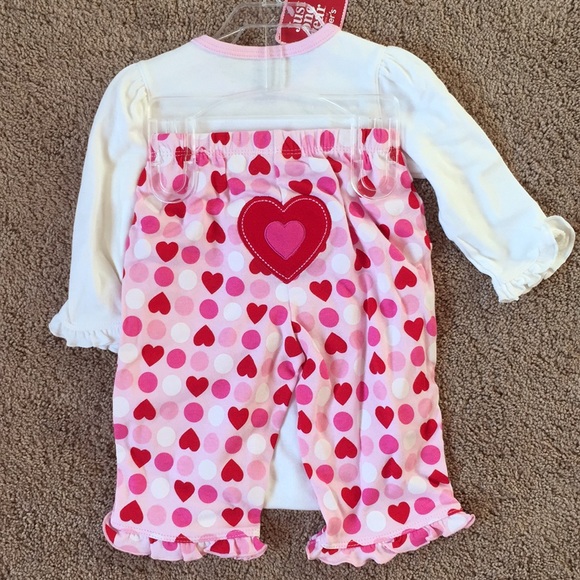 🎉 JUST ONE YEAR Valentine’s Day Onesie & Pants Set, size 3-6 - Picture 4 of 4